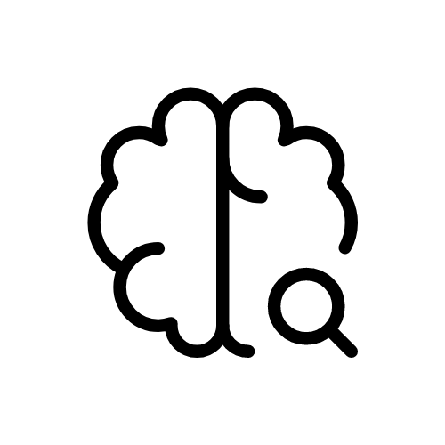 brain magnifying glass icon