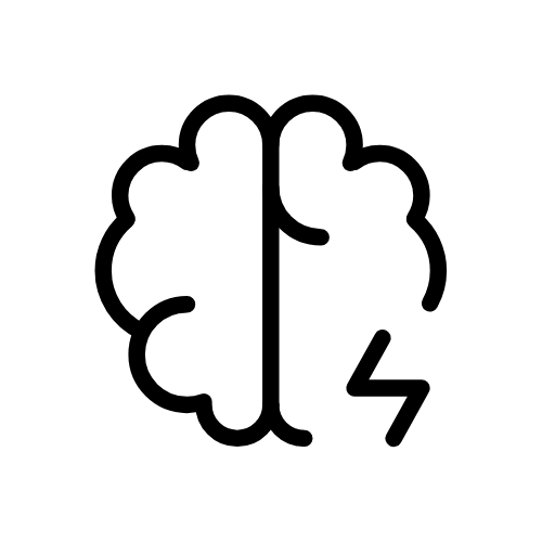 brain with electricity icon