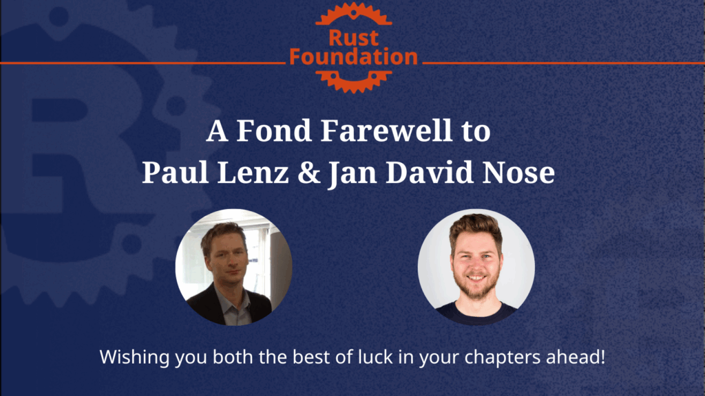 A fond farewell to Paul Lenz & Jan David Nose. Wishing you both the best of luck in your chapters ahead!